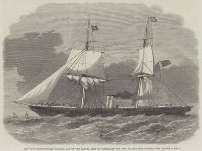 De Tweeschroef-Stoomboot Ruahini, Een van de Panama Lijn van Australische en Nieuw-Zeelandse Postpakketten door Edwin Weedon